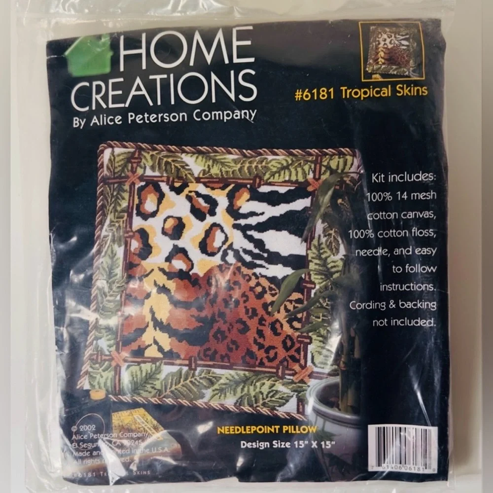 Home Creations by Alice Peterson Needlepoint Pillow Kit - Tropical Skins Design
